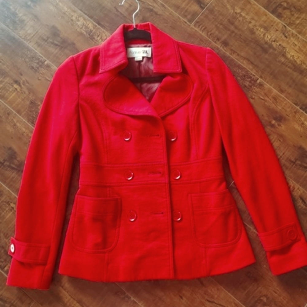 Red Valentine Blazer, Jacket, Coat. Small. Formal cut with buttons and pocket